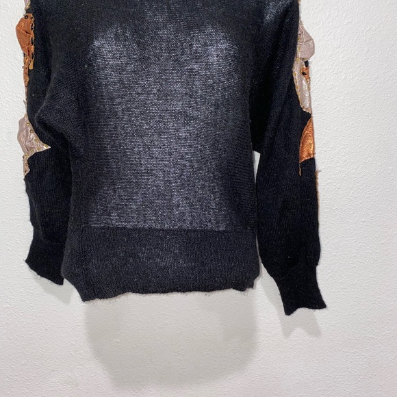 Motel rocks black cropped sweater sequins - Picture 8 of 8